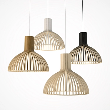 Sleek Birch Pendant Light 3D model image 1 