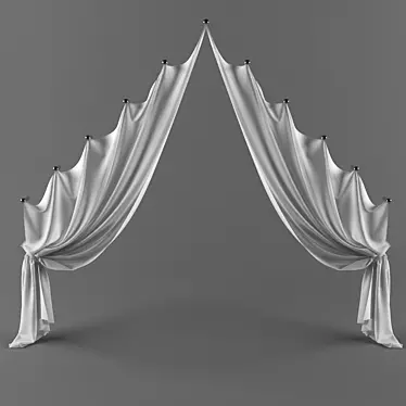 Elegant Window Curtain 3D model image 1 