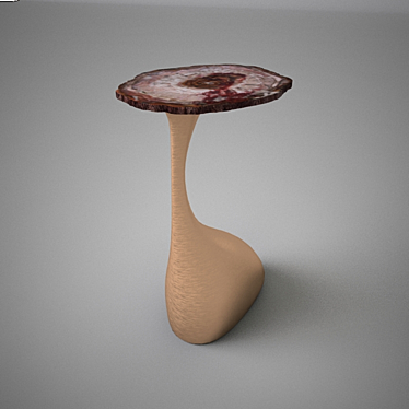 Elegant Hiquily Copper & Wood Side Table 3D model image 1 