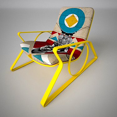 Geometric Africa Chair: Mid-Century Bauhaus Influence 3D model image 1 