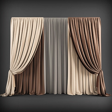 Title: Contemporary Style Curtains 3D model image 1 