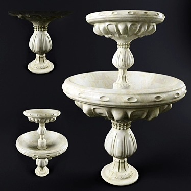 Elegant Dual-tier Fountain 3D model image 1 