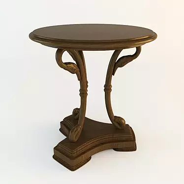 Wooden Table Stand 3D model image 1 