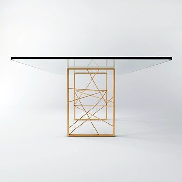 Bronze Cast Glass Dining Table 3D model image 1 