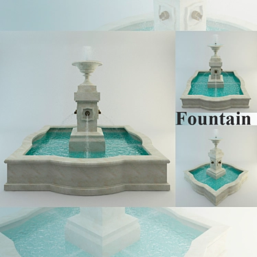 Exterior Fountain: Low-poly Model, 19,891 Polys 3D model image 1 