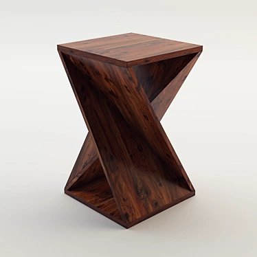 Sleek Open Twisted Side Table 3D model image 1 