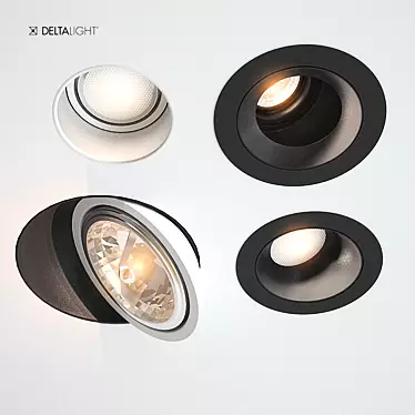 Delta Light Downlights: Imax, Tweeter Trimless, Diro ST, Imax Wallwash, Downforce R 3D model image 1 