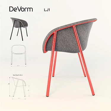 Eco PET Seat: De Vorm LJ 1 3D model image 1 