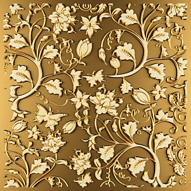 Elegant Stucco Pattern 3D model image 1 