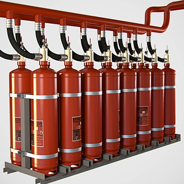 Gas Fire Suppression: Effective Protection with Minimal Damage 3D model image 1 