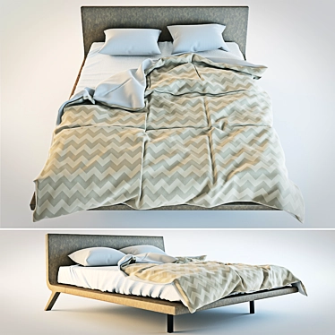 Sleek and Stylish Bonaldo Bed 3D model image 1 