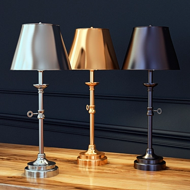 Elegant Brass Oliver Accent Lamp 3D model image 1 