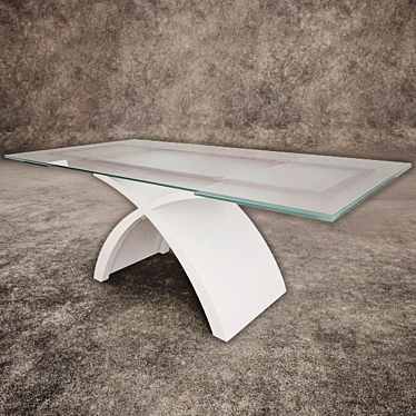 Minimalist White Dining Table 3D model image 1 