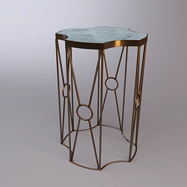 Brass Sun Side Table: Elevated Elegance 3D model image 1 