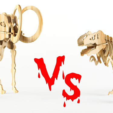 Epic Battle: T-Rex vs Mammoth! 3D model image 1 