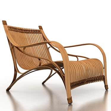 Eco-Friendly Bamboo Armchair 3D model image 1 