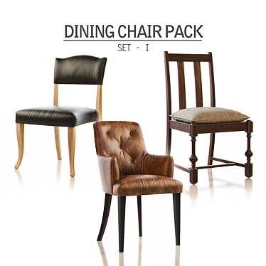 Elegant Dining Chair Set 3D model image 1 