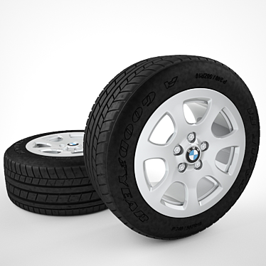 Sleek BMW5 Wheel Set 3D model image 1 