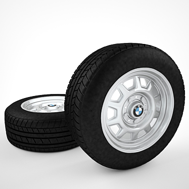 Vintage BMW7 Wheels: Classic Elegance 3D model image 1 