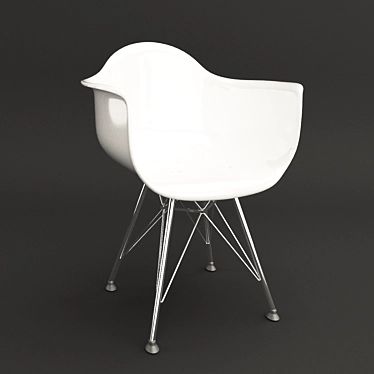 Plastic Designer Chair with Steel Legs 3D model image 1 