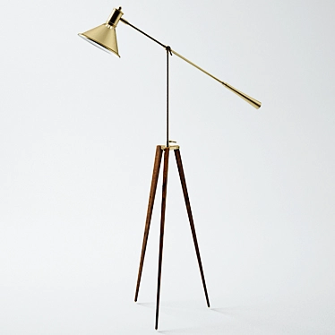 Gold Leaf Adjustable Floor Lamp 3D model image 1 