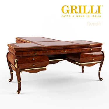 Grilli Rondo Desk Extension: Stylish and Space-Saving 3D model image 1 