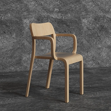 Modern Plank Blocco Chair 3D model image 1 