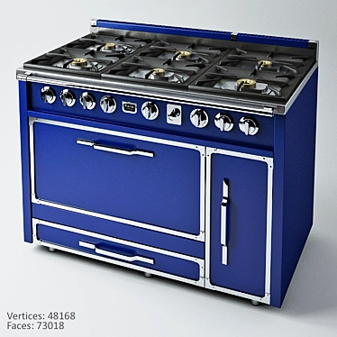 Viking Tuscany 48" Gas Range: Blue, Silver, Black 3D model image 1 