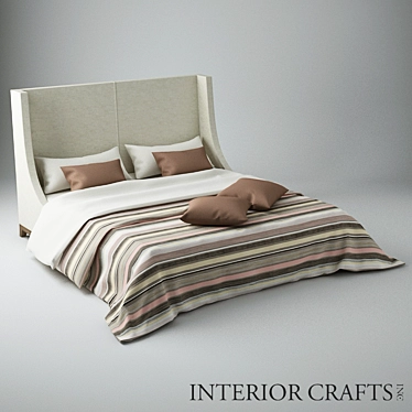 Luxury Bed Set: Interior Crafts 3D model image 1 