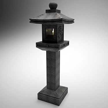 Zen Garden Stone Lantern 3D model image 1 