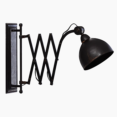 Vintage Brown Metal Wall Lamp 3D model image 1 