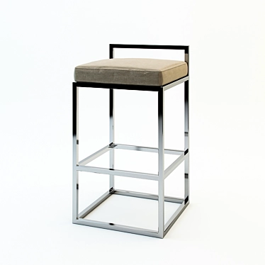 Modern Steel Bar Stool 3D model image 1 