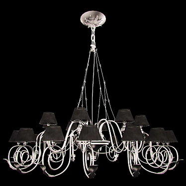 Title: Elegant Murano Glass Chandelier 3D model image 1 