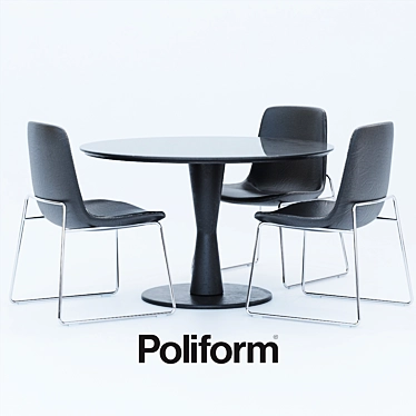 Poliform Ventura Flute: Stylish Tables and Chairs 3D model image 1 