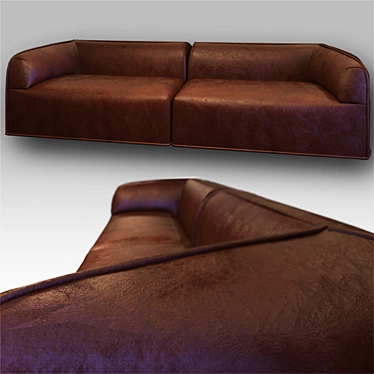 Elegant Asymmetric Sofa System 3D model image 1 