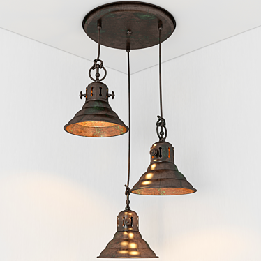 Elegant Moretti Luce Chandelier - Illuminating Vintage Brilliance 3D model image 1 