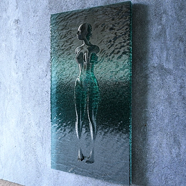 Glasswater: Artistic Sculpture of a Girl in Layers 3D model image 1 