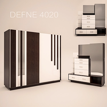 Modern Style Wardrobe & Chest of Drawers 3D model image 1 