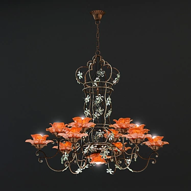 Elegant Italian Mechini Chandelier 3D model image 1 