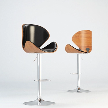 Modern Bar Stool: Sleek and Stylish 3D model image 1 