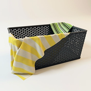 Versatile Laundry Basket: Space-saving & Stylish 3D model image 1 