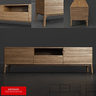 Naru Artisan Sideboard: Handcrafted Elegance 3D model image 1 