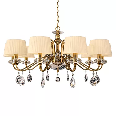 Vintage Bronze Chandelier with Crystal Accents 3D model image 1 