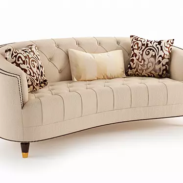 Elegant Metal Accent Sofa 3D model image 1 