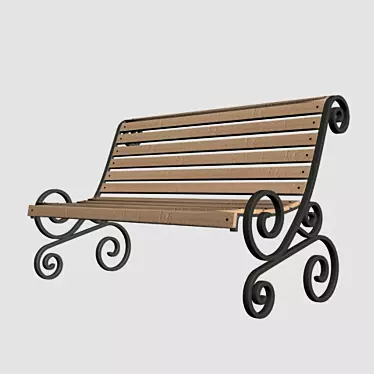 Cozy Park Bench 3D model image 1 