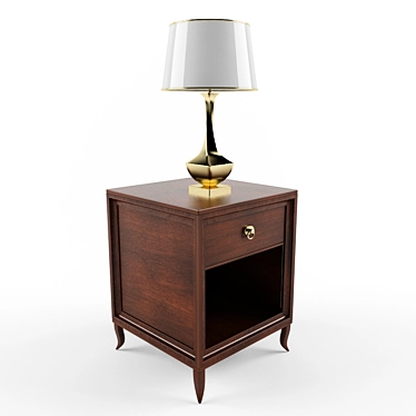 3D Table with Lamp 3D model image 1 