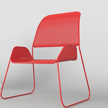 Sleek Steel Seating 3D model image 1 