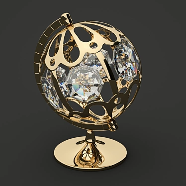 Globe Charm Pendant: Exquisite Golden Globes 3D model image 1 