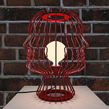 Blesslight Table Lamp Head - Red Metal 3D model image 1 