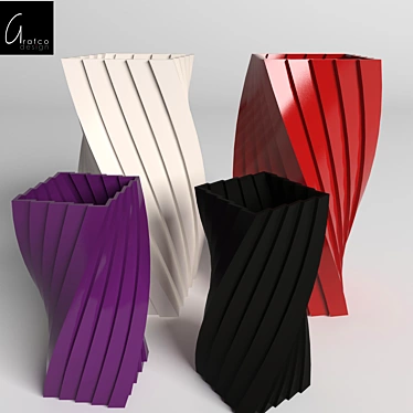 Elegance in Ceramics: Plissè Vase 3D model image 1 
